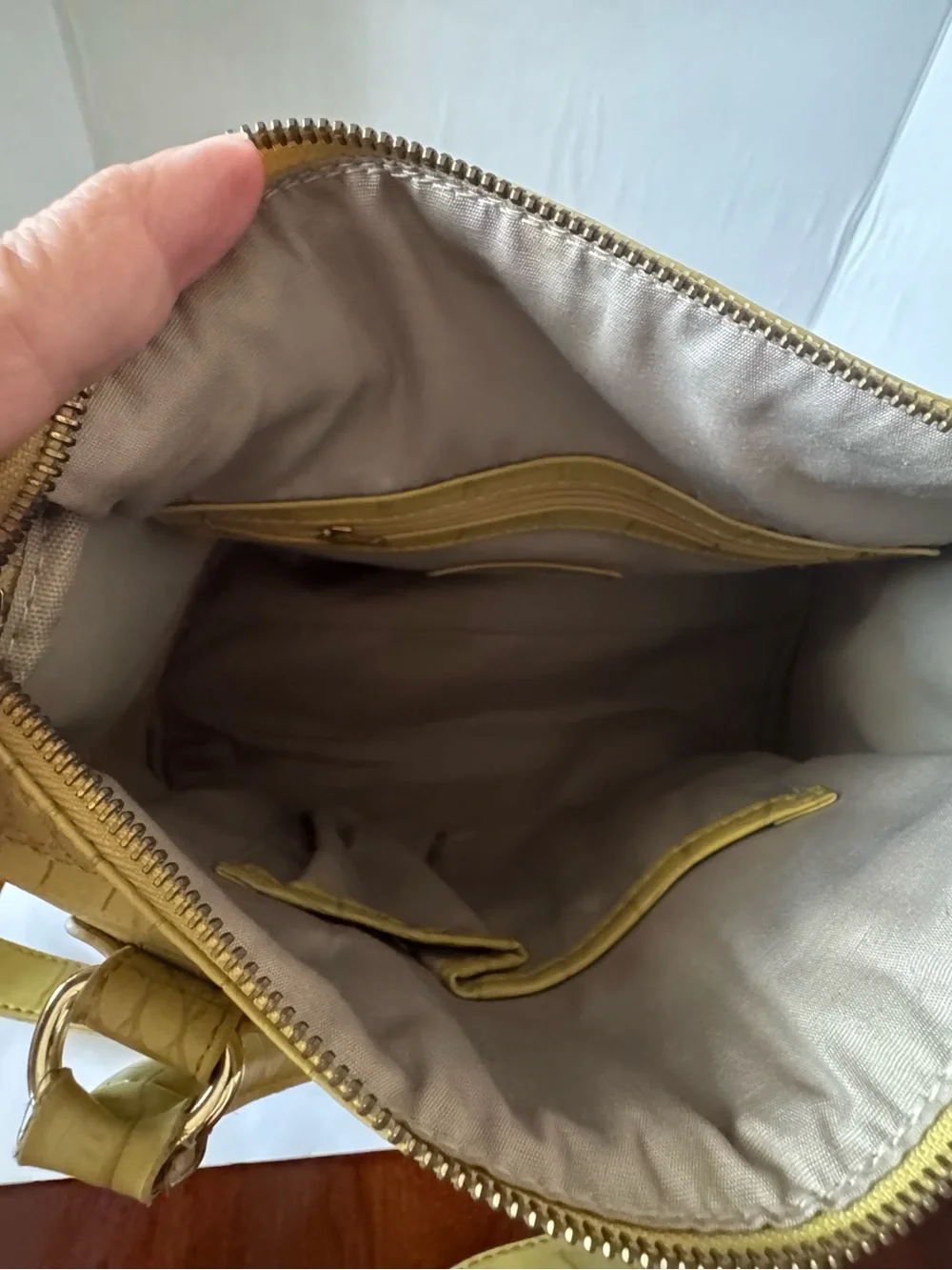 Steve Madden Yellow Croc Embossed Handbag